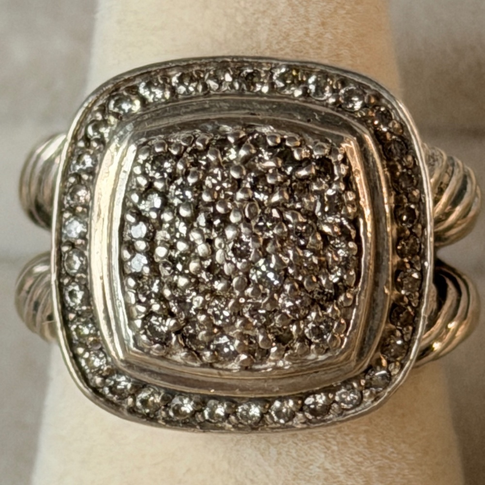 David Yurman Authentic Diamond & Silver Ring